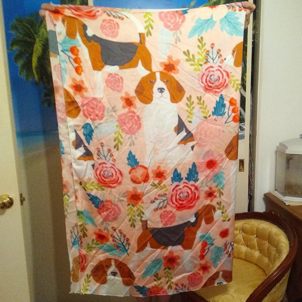 COPY - Silky Touch Beagle Floral Dog Breed Extra Large Scarf